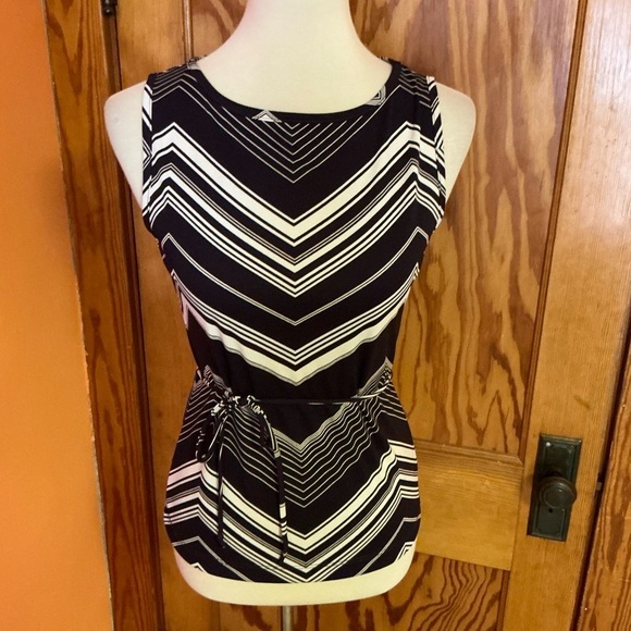 Vtg Y2K chevron belted top - Picture 5 of 8